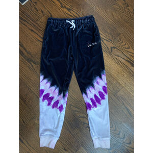 Girls Justice Jogger Pants Size M (10) Black Purple Tie Dye